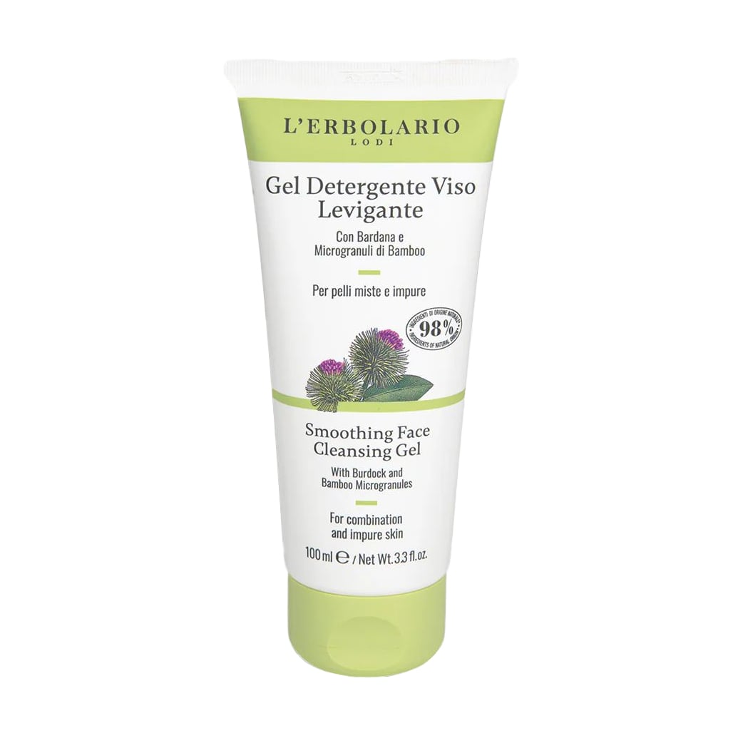 Розгладжувальний очищувальний гель для обличчя L'Erbolario Smoothing Face Cleansing Gel для комбінованої або проблемної шкіри, з лопухом, 100 мл